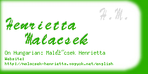 henrietta malacsek business card